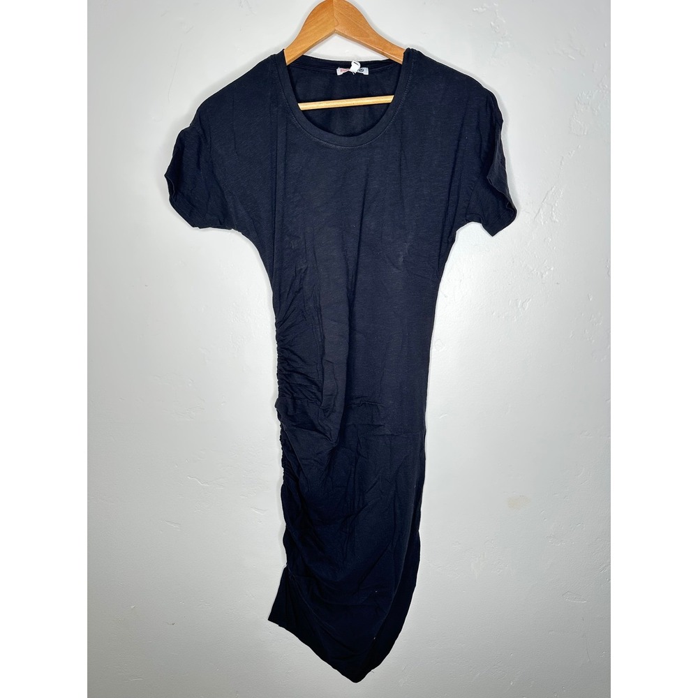 Classic Black Midi Dress with Side Slit - Picture 3 of 8